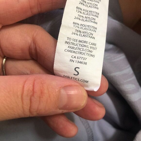 Fabletics Women's Size Small Blue Gray Floral Leggings Athletic Workout - Picture 8 of 8